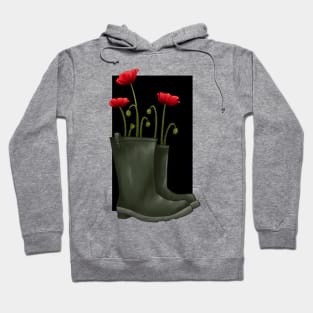 Poppies in Boots Hoodie